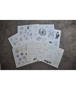 Teddy Bear Sun Moon Skull Tattoo Outline Flash Wall Art LOT 7 Sheets Bar... - $2,712.94 MXN