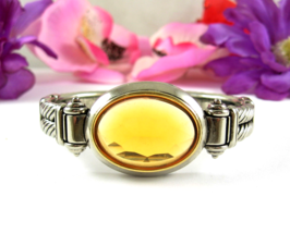 AMBER-TO ORANGE Clamper BRACELET Vintage Spring Hinged Twisted Silverton... - €13,85 EUR