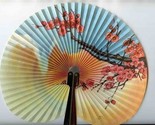 Folding Hand Fan Souvenir St Thomas US Virgin Islands Cherry Blossom Des... - $11.88