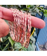 Set of Solid Copper Bangles / Set of 9 Pc Hammered Bangles / Pure Copper... - $961.78 MXN