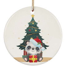 Funny Baby Panda Pine Tree Ornament Merry Christmas Gift Decor For Animal Lover - £11.82 GBP