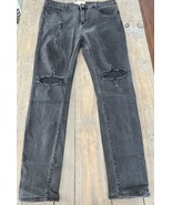 Profound Aesthetic Blown Knee Distressed Men&#39;s Black Jeans 38X31 - $38.02 CAD