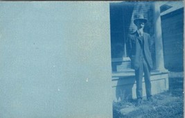 Cyanotype RPPC Gentleman with White Goatee and Suit c1907 Postcard X4 - £7.22 GBP