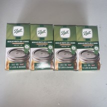 4 Ball Regular Mouth Lids and Bands/Rings for Mason/Canning Jars. 48 Lid... - $58.73