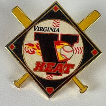 Little League Vintage Virginia T Heat Baseball Lapel Pin Hat Pin Enamel - $11.39