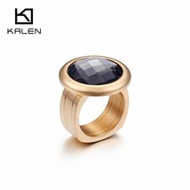 1 Piece Stainless Steel Bulgaria Gold Rings Women Bohemia Colorful Stone Finger  - £15.89 GBP