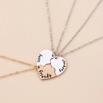 3pc Best Friends BFF Heart Necklace - £12.82 GBP