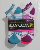 Body Glove Womens Low Cut Socks White Purple Pink and Blue Pack of 6 - $13.99