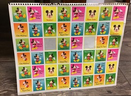 Vintage Disney Mickey Mouse Sheet Of Stickers Reward Chart Calendar Stic... - $6.79