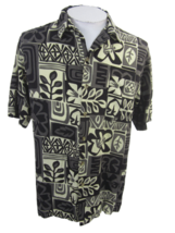 Island Blue Men Hawaiian camp shirt pit to pit 22 aloha luau tropical floral - $14.84