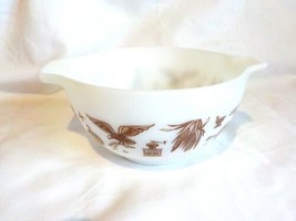 Vintage Pyrex Early American Cinderella Mixing Bowl 441 1 1/2 pt  Brown on White - £10.81 GBP