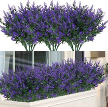 Eight Bundles Of Replica Lavender Artificial Flowers With Uv Resistant Shrubs - $38.99