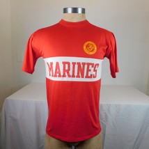 Marine Corp Men Red Vintage Single Stitch T-shirt Short Sleeve Size L US... - $19.35