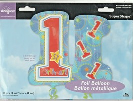 One-derful &quot;1st Birthday&quot; 28&quot; x 19&quot; by Anagram SuperShape Foil Balloon - $7.91