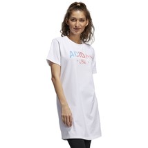 Women&#39;s M adidas Americana T-Shirt Dress White - $18.80