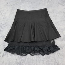 The Limited Skirts Womens 4 Black Twill Zipper Lace Flare Casual Mini Skirt - £20.15 GBP