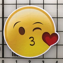 Kissy Face Emoji 4&quot;&quot; Wide Multicolor Vinyl Decal Sticker New - £9.33 GBP