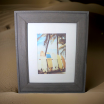 Beach Surfboard Palm Tree Framed Wood Matted Print Home Wall Decor Art 1... - $15.72