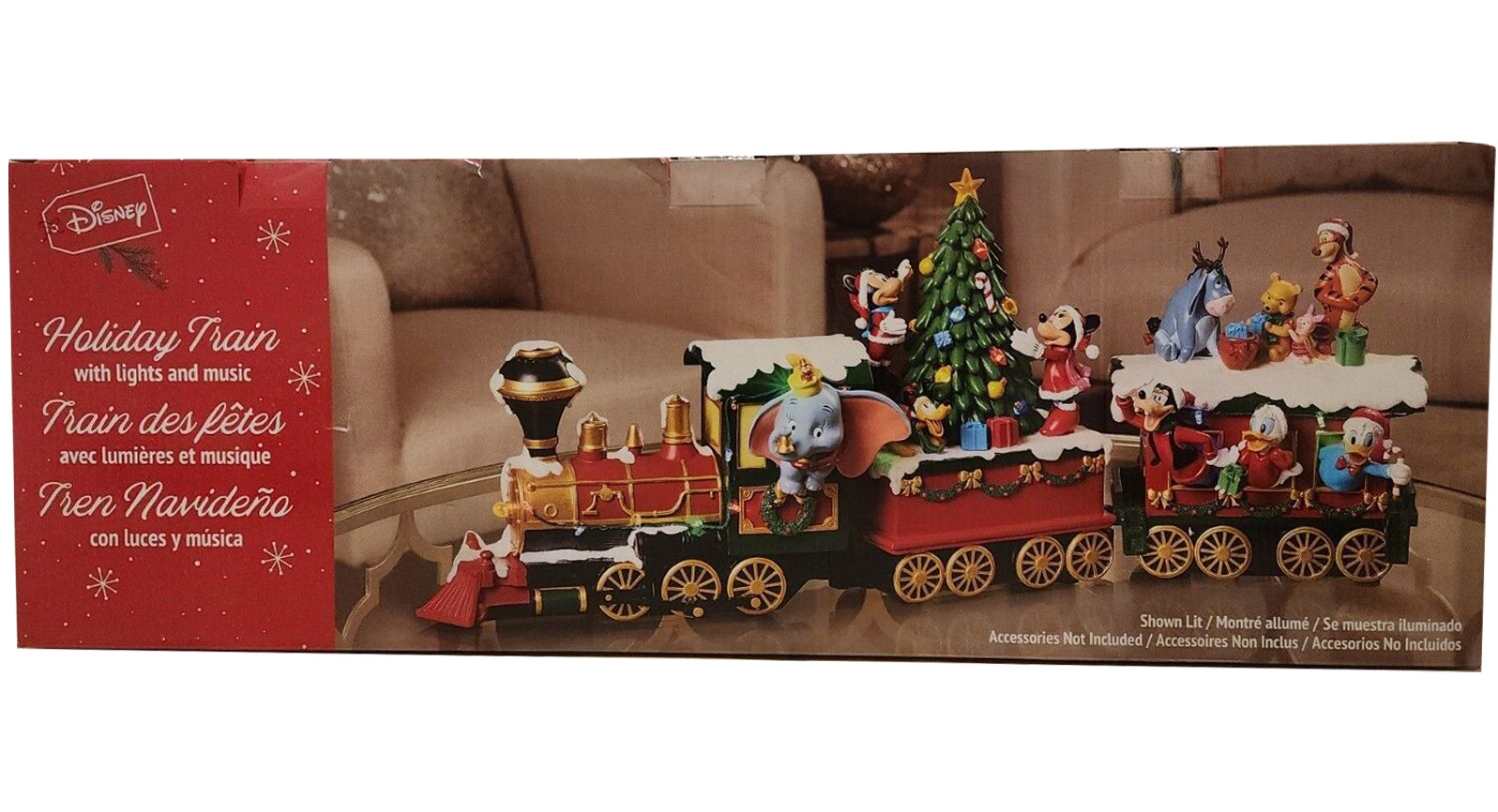 Primary image for Disney Illuminated & Musical Plug In Holiday Christmas Train 3 Piece Exclusive