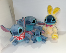 LOT of 7 Disney Stitch Plush Including Hawaiian Shirt, Shorts, Easter Bunny - £47.18 GBP