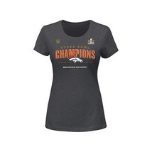 Nfl Womans Denver Broncos Super Bowl 50 Champions Locker Room T-Shirt - Charcoal - £7.90 GBP+