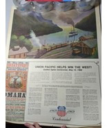 19&quot; By 24&quot; Vintage Rare 1969 Union Pacific Railroad Centennial Roll Up C... - €74,54 EUR