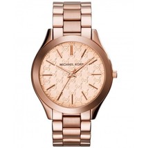 Michael Kors MK3336 Women&#39;s Slim Runway Rose Gold-Tone Stainless Steel Bracelet  - £99.43 GBP