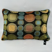 Newport Decorative Lumbar Pillow Retro Circles MOD Decor 20 x 14 Orange Blue - $24.70