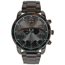 DC Comics Batman Pin Stripe Watch with Metal Band Black - £35.53 GBP