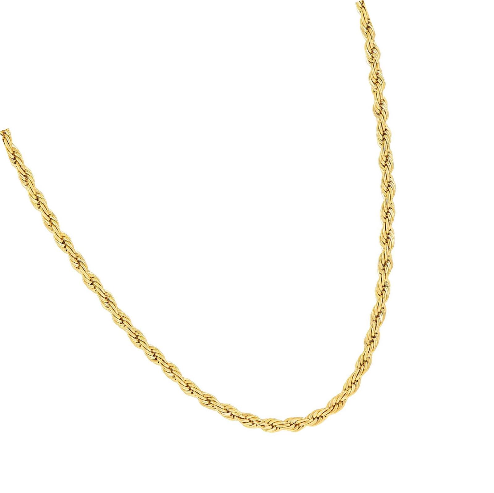 Primary image for JEWELRY 2mm Rope Chain Necklace 24k Real Gold for