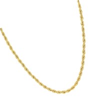 JEWELRY 2mm Rope Chain Necklace 24k Real Gold for - £122.81 GBP