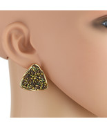 Gold Tone Earrings With Embedded Sparkling Crystals - $34.16 CAD