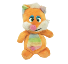 11&quot; VINTAGE DAN BRECHNER ORANGE KITTY CAT RAINBOW BELLY STUFFED ANIMAL P... - £36.56 GBP