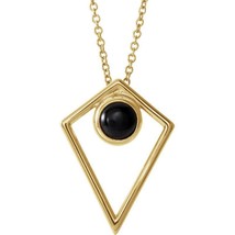 Authenticity Guarantee 
Onyx Pyramid Necklace in 14k Yellow Gold - £286.30 GBP+