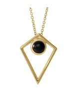 Authenticity Guarantee 
Onyx Pyramid Necklace in 14k Yellow Gold - £280.68 GBP+