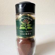 Vintage McCormick Glass Spice Jars Black Lid CLOVES 90s Kitchen Decor Staging - £9.29 GBP