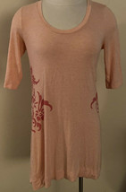 Soft Surroundings Peach Scoop Neck Tunic Top Shirt Size Small Style 26641 - $12.64