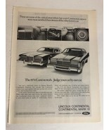 1974 Lincoln Continental Mark IV Vintage Print Ad Advertisement pa20 - $8.90