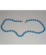 Necklace Aqua Bead Costume Jewelry Vintage 1950&#39;s 1960&#39;s 18&quot; Long - $246.89 MXN