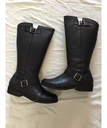 Harley Davidson Black Leather Knee High Motorcycle Boots Women 9 1/2M D8... - $111.94 CAD