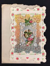 Valentine Card Antique Victorian Diecut Cutwork Paper Lace German Dresde... - £23.02 GBP