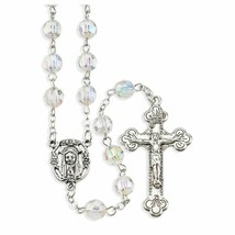 Rosary, April, Crystal Birthstone, Plus 2 Prayer Cards and Rosary Pouch - $17.95
