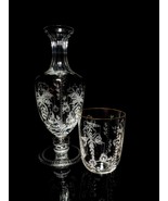 Faberge Crystal Gatchina Palace Etched Carafe Decanter &amp; Glass NIB - $895.00