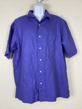 Daniel Cremieux Men Size L Purple Button Up Shirt Short Sleeve - £5.74 GBP
