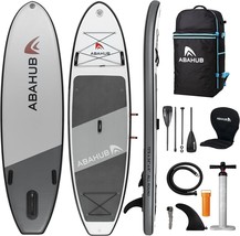 Abahub Inflatable SUP, Wide 10&#39;6&quot; x 34&quot; x 6&quot; iSUP,Gray Standup Paddleboard - £244.67 GBP
