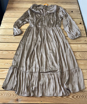collective concepts NWT women’s silky midi dress size XL Tan R7 - £27.23 GBP