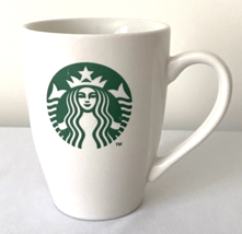 2011 Starbucks Coffee Mug Porcelain Green &amp; White Mermaid Logo 16 oz - $7.66