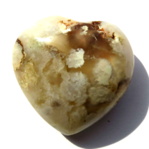 Heart Polished Small Coral Flower Agate  HR60 - £9.31 GBP