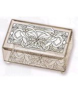 Beveled Glass Boxes -- Tiffany Butterfly in Whites -- Romans 12:12  - $32.00