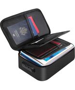 Luxury Fireproof Organizer Case with Lock for Secure Travel - 9x5.3x3.7 in Black